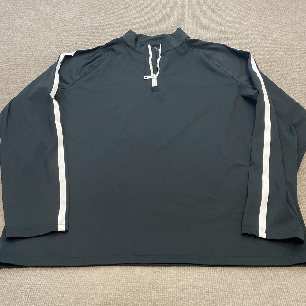 G/FORE Pullover Mens XL Black Quarter Zip Golf Long Sleeve Shirt Stripe
